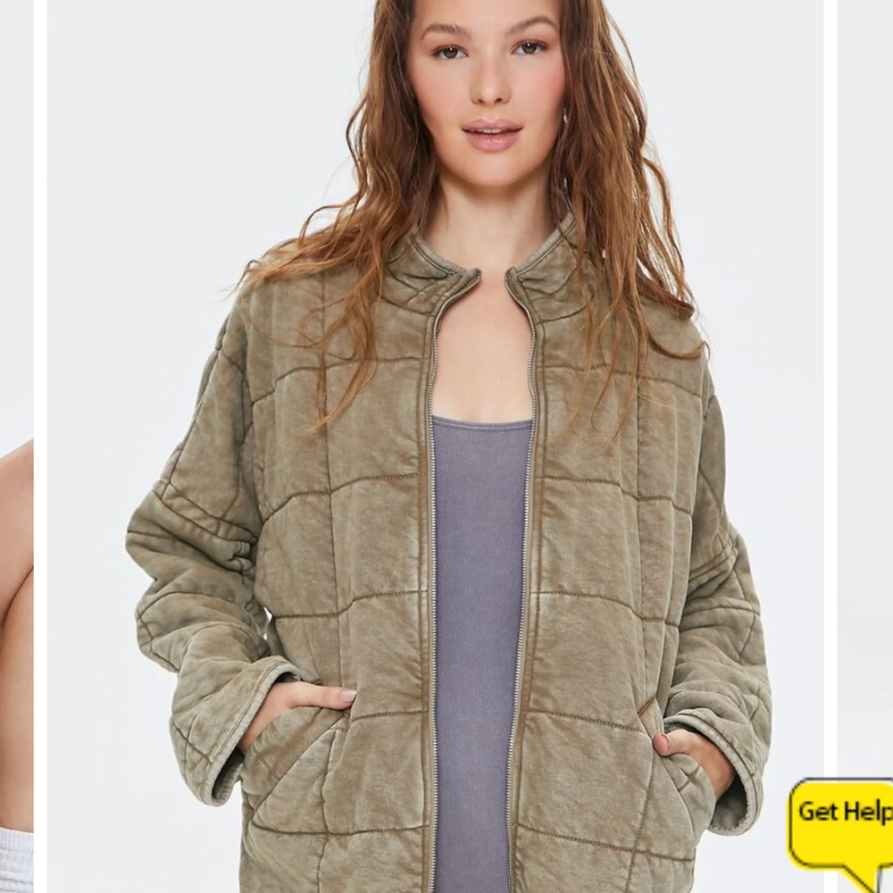 Quilted Zip- Up Jacket F21 Small